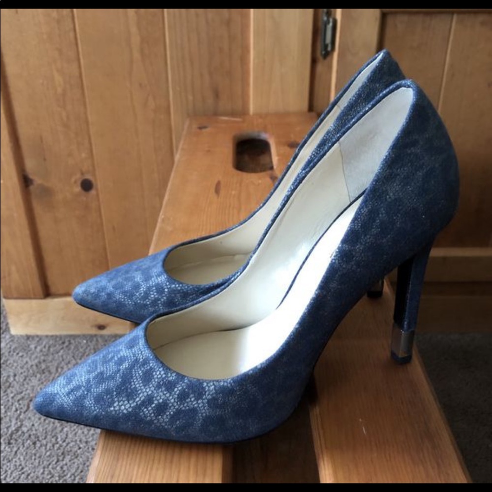 Guess Blue Leopard Print Heels